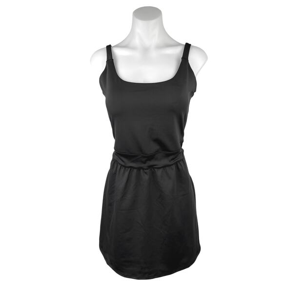 Year of Ours Black Sleeveless Square Neck Athletic Tennis Mini A Line Dress Sz L - Picture 4 of 9